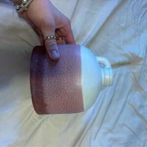 Two-Tone Pink and White Ceramic Mug vase